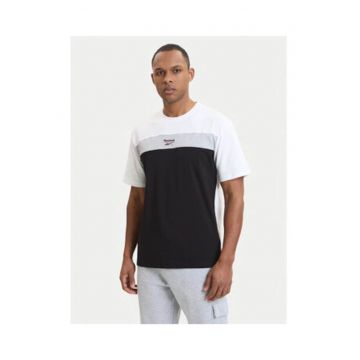 Tricou barbati -  alb si negru - bumbac - croiala regular fit -