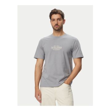 Tricou barbati -  albastru - bumbac - imprimeu grafic - croiala regular fit