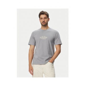 Tricou barbati -  albastru - bumbac - imprimeu grafic - croiala regular fit