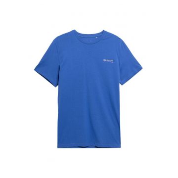 Tricou barbati  maneca scurta - decolteu rotund - imprimeu pe spate - albastru - bumbac