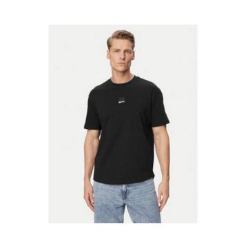 Tricou barbati -  negru - bumbac - cu imprimeu grafic - croiala regular fit