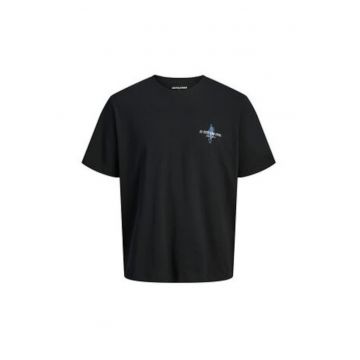 Tricou barbati -  negru - bumbac - imprimeu - croiala regular fit