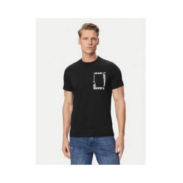 Tricou barbati -  negru - bumbac organic - imprimeu grafic