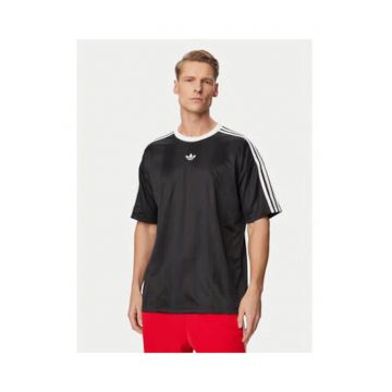 Tricou barbati -  negru - dungi - 100% poliester reciclat