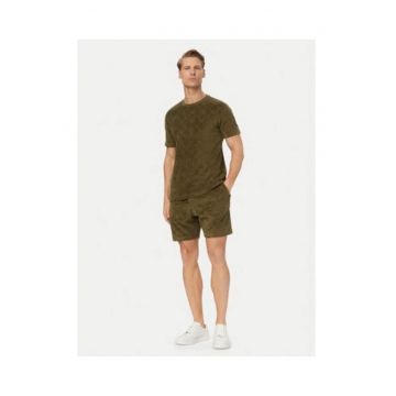 Tricou barbati -  verde - bumbac si poliester - design sobru - croiala regular fit