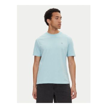Tricou cu decolteu la baza gatului si imprimeu logo supardimensionat -