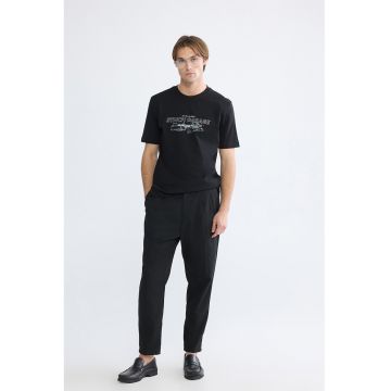 Tricou din bumbac cu imprimeu grafic - Alb/Negru