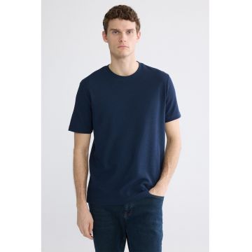 Tricou regular fit din amestec de bumbac - Bleumarin