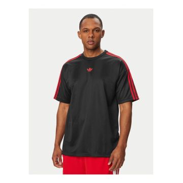 Tricou sportiv barbati -  adicolor - dungi - negru - material sintetic reciclat -