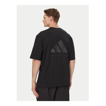 Tricou sportiv -  oversize - negru - bumbac/poliester