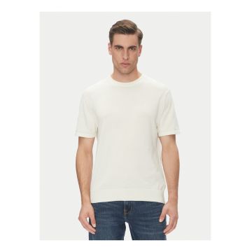 Tricou uni cu decolteu la baza gatului -