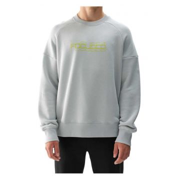 Bluza barbati  casual si sportiv - bumbac - cu garnituri la mansete si baza - Gri