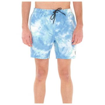 Costum de baie barbati -  poliester - albastru/alb -