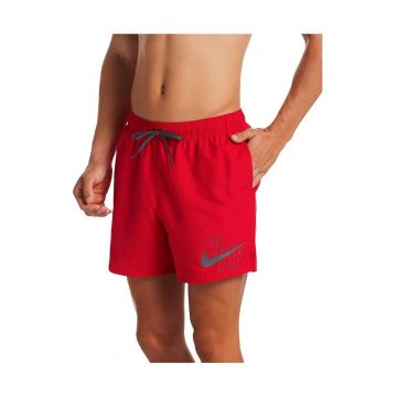 Costume de baie barbati -  pantaloni scurti - talie elastica - imprimeu - rosu - poliester