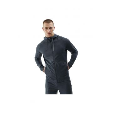 Hanorac functional  barbati - captusit - gluga ajustabila - uscare rapida - albastru - poliester-elastan