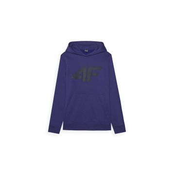 Hanorac Sport Barbati  Bleumarin - Regular Fit - 300gsm - Bumbac - Marimi S-3XL - Rezistent - Casual/Sport - Cu Gluga Integrata si Imprimeu 4F
