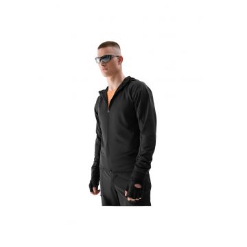 Jacheta de ciclism  barbati - impermeabila - respirabila - neagra - poliester-elastan -