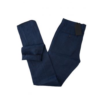 Pantaloni barbati din in -  Bleumarin -