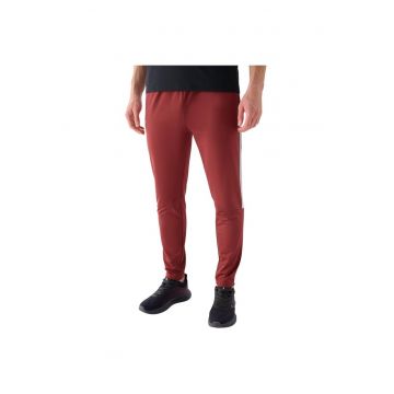 Pantaloni sport barbati  4FRAW24TFTRM0933 - talie elastica - poliester/elastan - rosu