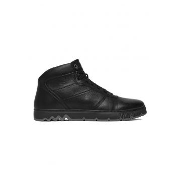 Pantofi barbati -  fermoar - negru - tesatura - Negru