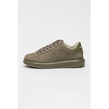 Pantofi sport Kapri Signia de piele nabuc - Masliniu deschis