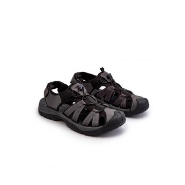 Sandale barbati -  Piele ecologica/Textil - Gri -