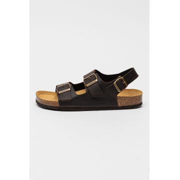Sandale din piele Flint - Maro inchis