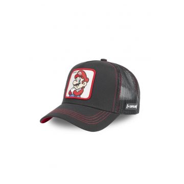 Sapca trucker barbati  Super Mario - ajustabila - negru