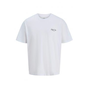 Tricou barbati -  alb - bumbac - cu imprimeu pe spate