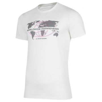 Tricou barbati -  Bumbac - Alb/Gri