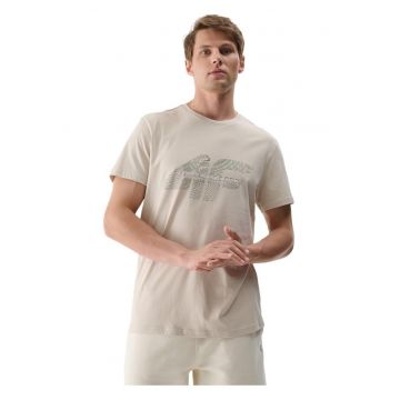 Tricou barbati  maneca scurta - regular fit - bej - bumbac