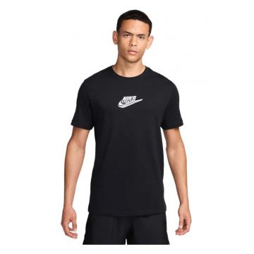 Tricou barbati  Sportswear - croiala lejera - decolteu rotund - negru - bumbac