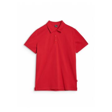 Tricou polo barbati  rosu - bumbac - croiala obisnuita - guler clasic cu 3 nasturi