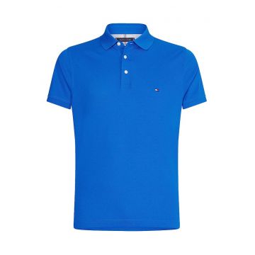 Tricou polo barbati  slim fit - bumbac organic - albastru -