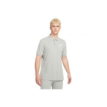 Tricou polo barbati  Sportswear - bumbac moale - guler rabatabil - gri