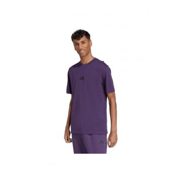 Tricou sport barbati  Essentials - logo mic - mov - bumbac