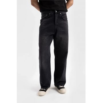 Blugi barbati -  Comfort Fit - talie medie - gri - amestec bumbac/in