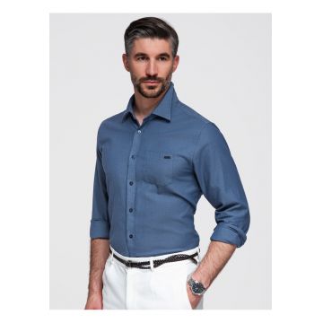 Camasa barbati regular fit cu guler Kent K695 - Albastru