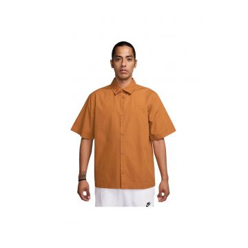 Camasa  Club cu maneca scurta - bumbac moale - confortabil - maro