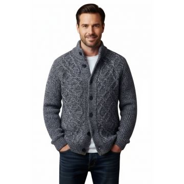 Cardigan cu guler inalt si nasturi Eustache