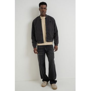 Geaca bomber de bumbac organic Forres - Gri inchis