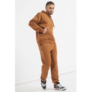 Hanorac cu imprimeu logo pe partea din spate - Maro inchis/Portocaliu mandarina