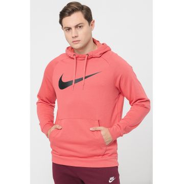 Hanorac cu logo si tehnologie Dri-Fit - pentru fitness - Rosu stins