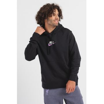 Hanorac relaxed fit cu buzunar kangaroo - Negru