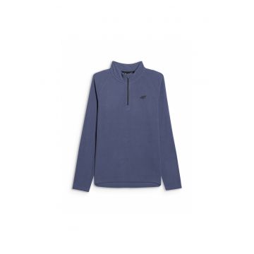 Hanorac sport  fleece termoactiv - pentru barbati - guler inalt - croiala slim - Albastru