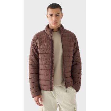 Jacheta barbateasca cu puf  croiala regulata - hidrofoba - culoare maro - material sintetic reciclabil -