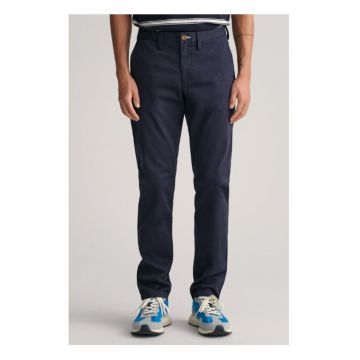 Pantaloni barbati  Chino Slim - bleumarin - bumbac organic - elastan