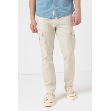 Pantaloni cargo slim fit Austin - Alb fildes