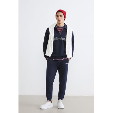 Pantaloni de trening cu snur - Bleumarin