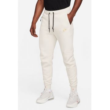 Pantaloni de trening din amestec de bumbac cu logo Tech - Alb murdar